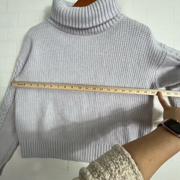 Something Navy Light Lilac Knit Turtleneck Sweater size Small - Picture 7 of 14